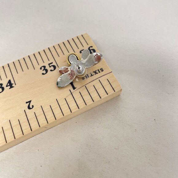 Bumblebee Brooch and Earrings Set Bee Insect Silver-Tone Mixed Metals Novelty - Picture 7 of 8